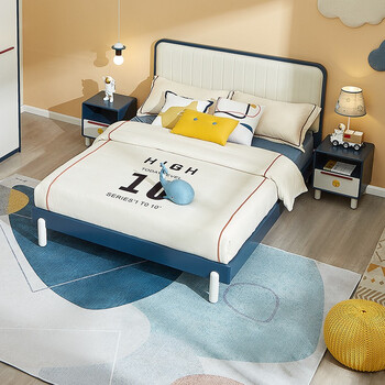 全友家居现代简约青少年床欧皮软包单人床家具组合121339135米青少年