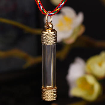 透明符管空心吊坠小瓶子宝瓶可以装朱砂空瓶甘露舍利子女男挂件 透明