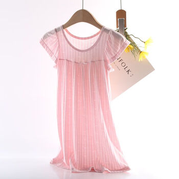 帅浜女生夏天穿的防蚊防晒夏冰丝莫代尔裙子连衣裙粉红色码偏小吊牌