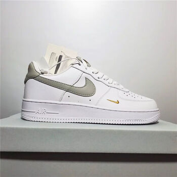 川淞aj男女鞋air force 1空军一号小金钩休闲鞋子af1学生百搭 白灰金