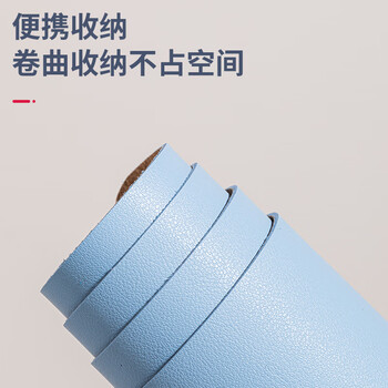 得力(deli) 皮质+软木材质双面防水鼠标垫  超大面积桌垫 触感亲肤舒适 蓝色83012