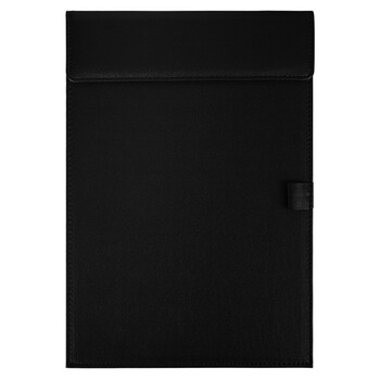 西玛（SIMAA）A4磁吸皮质会议板夹 磁吸文件夹会议商务书写夹板 报告夹写字垫板办公用品 带笔插位8592 黑色