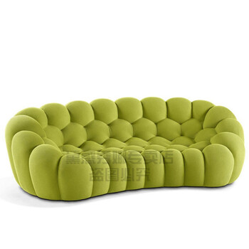 个性沙发简约创意异形会客接待小户型等候区罗奇堡布艺沙发客厅弧形