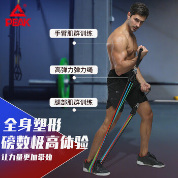 匹克拉力绳健身弹力带拉力器阻力带臂力胸肌肉训练器材100磅套装13件 匹克拉力绳健身弹力带拉力器阻力带臂力胸肌肉训练器材100磅套装13件