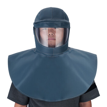 耐酸碱面罩防灰尘防水飞溅喷漆面具农药头盔劳保防护披肩头罩 大为