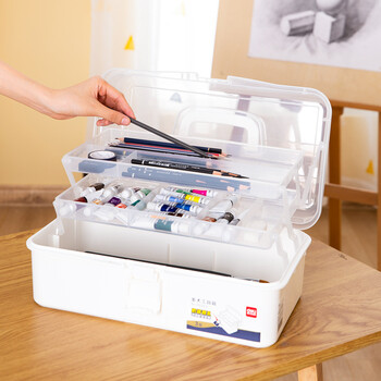 得力(deli)大号多功能便携学生美术工具箱学生画笔收纳箱绘画画手提箱考试68303热门商品 得力(deli)大号多功能便携学生美术工具箱学生画笔收纳箱绘画画手提箱考试68303热门商品