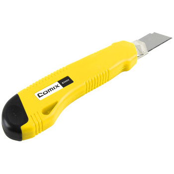 齐心(Comix) 带金属保护套18mm美工刀 大号壁纸刀 黄 B2802