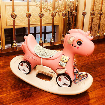 迪士尼摇摇马小木马儿童摇马婴儿两用溜溜车二合一周岁生日礼物女 新