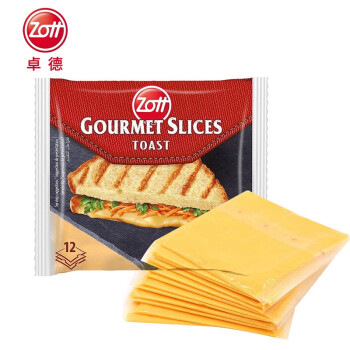 卓德(zott) 德国进口吐司芝士片200g(12片独立包装)再制干酪奶酪乳酪