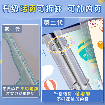 佳茉儿童活页成长档案记录册diy手册幼儿园宝宝透明相册纪念册奖状收集册女孩照片粉色款新年礼物