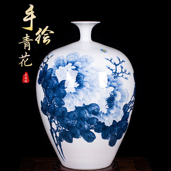 牡丹青花瓷花瓶品牌及商品- 京东