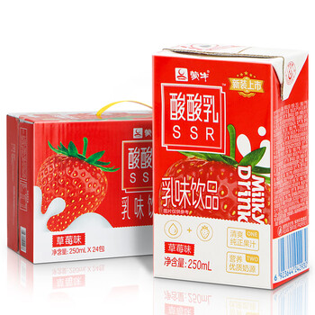 蒙牛酸酸乳250ml24瓶优酸乳营养均衡学生健康营养乳味饮品整箱草莓味