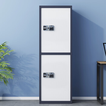 中伟（ZHONGWEI）电子保密柜文件保险柜智能指纹密码锁蓝白套色通双节带抽600mm