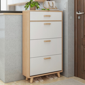 谛豪诺翻斗鞋柜实木腿家用门口门厅柜多功能玄关柜加宽大容量多层防三