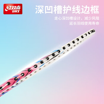 红双喜（DHS）羽毛球球拍对拍套装训练比赛超轻耐打成人学生防磨羽拍 P200附3球