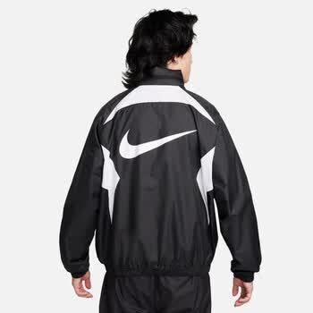 耐克nike男子轻便型足球夹克秋新款宽松外套梭织fb6571010黑白白l