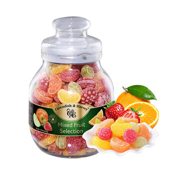 金津 德国进口嘉云糖杂果味玻璃罐装大满足硬糖966g糖果零食小吃万圣