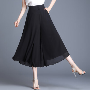 潮范美杜莎拉夏季中年妇女裙裤夏天七分女士穿的休闲裤女夏新款黑色小