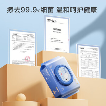 京东京造湿厕纸 黄金燕麦80抽*6包厕纸湿巾 湿纸巾擦走细菌