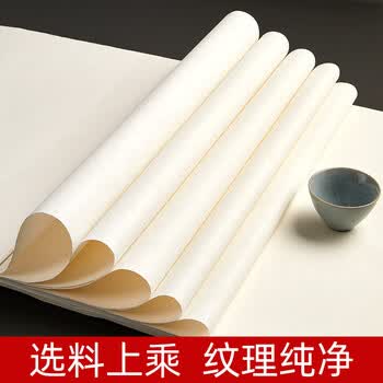 六品堂宣纸8k绘画生白色书法生宣国画工笔画美术学生专用纸练习生宣空白60张小学生幼儿园美术生专用