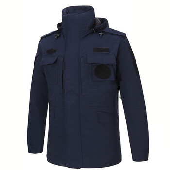 保安大衣加厚多功能棉服冬季套装棉衣棉裤冬装加长过膝防水带反光作训