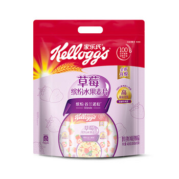 家乐氏谷兰诺拉草莓缤纷水果麦片独立小包装谷物脆早餐下午茶零食420g 家乐氏谷兰诺拉草莓缤纷水果麦片独立小包装谷物脆早餐下午茶零食420g