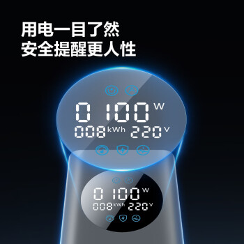 公牛（BULL）智能数显屏幕氮化镓100W快充插座/桌面充电站/桌面插座抗电涌电竞 立式USB 2C2A+3插孔 总控开关