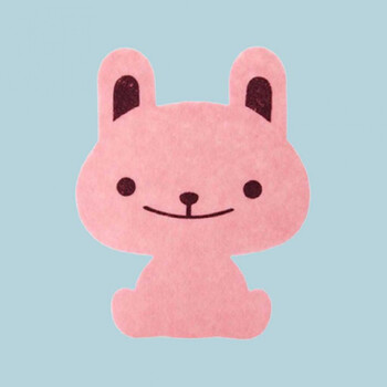 可爱卡通浴室贴粘贴垫毛毡马桶装饰贴纸卫生间厕所消臭粉色小兔子10张