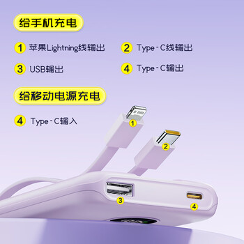 品胜【3C认证】充电宝自带双线10000毫安大容量可上飞机22.5W快充移动电源适用苹果17promax华为小米白 品胜【3C认证】充电宝自带双线10000毫安大容量可上飞机22.5W快充移动电源适用苹果17promax华为小米白