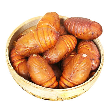 东北特产藩鲜辽宁本溪鲜活生蚕蛹a级4-5cm大茧蛹蝉新鲜柞蛹蛹黄蛹黑蛹