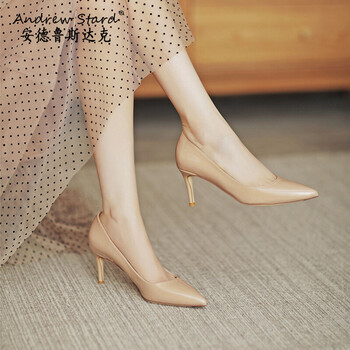 andrew stark品牌 职业高跟鞋女2022新款时尚漆皮优雅通勤舒适细跟
