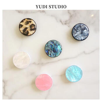 凯联威滴胶贝壳贝母气囊支架iphone伸缩桌面手机指环折叠绕线器苹果