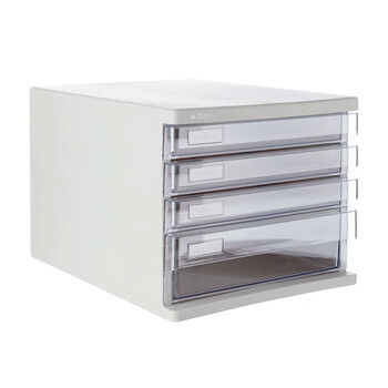 晨光(M&G)文具4层桌面文件柜 抽屉式拉手A4资料收纳柜 带索引标签 办公用品 灰色单个装ADM95295 晨光(M&G)文具4层桌面文件柜 抽屉式拉手A4资料收纳柜 带索引标签 办公用品 灰色单个装ADM95295