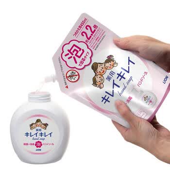 狮王（Lion）泡沫洗手液滋润温和易冲洗儿童成人通用原装进口450ml替换果香型