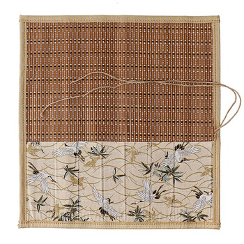 【全网低价，真便宜直播间】绍泽文化 文房四宝  竹布7袋笔帘（仙鹤） 毛笔收纳袋