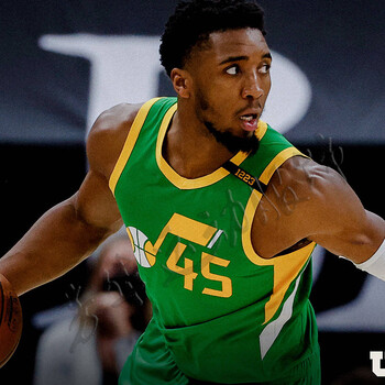 【官方自营旗舰店】滕讯体育nba全 犹他爵士队米切尔45号城市版球衣