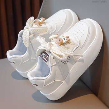 江博士女童鞋小白鞋春季新款儿童运动鞋中大童女孩春秋款板鞋小学生