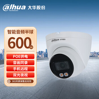 dahua大华600万智能双光半球 POE网线供电 音频录音手机远程查看 定焦6MM DH-IPC-HDW2643T-A-IL