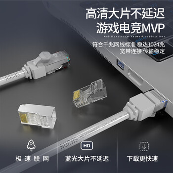 奥卡斯（AUCAS）超五类水晶头 cat5e电脑网络连接器RJ45工程级8P8C超5类镀金水晶头连接头100个/罐  ACRJ55UP