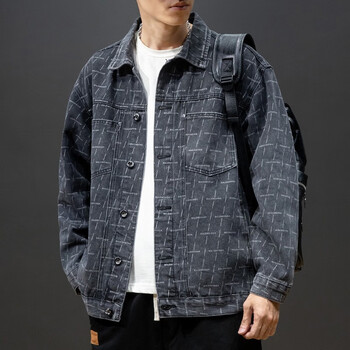 秋季新款牛仔衣男生秋装牛仔服加肥加大码男装胖子春秋季褂子上衣服