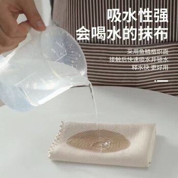 星鸢【5条装】厨房清洁鱼鳞抹布擦玻璃去油无痕吸水不掉毛毛巾专用不留痕家务清洁布厨房 鱼鳞抹布5条装 25*25cm