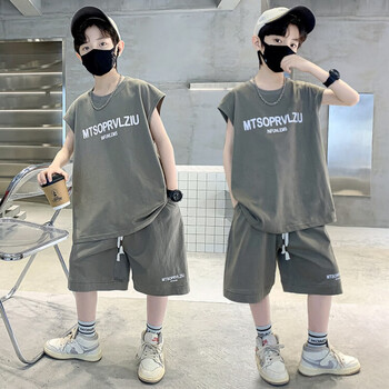 翡迹男童套装夏季儿童休闲运动415岁中大童男孩薄款夏装潮童帅气时髦