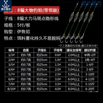 我爱发明子母钩防脱神钩不跑鱼的鱼钩新型伊势尼绑好子线子母双钩dx 8