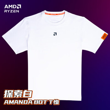 AMD RYZEN周边AMANDA BOT短袖夏季潮流圆领情侣T恤休闲宽松上衣舒适透气 探索白 M【图片 价格 品牌 报价】-京东