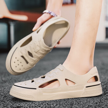 mengqi凉鞋男夏季外穿运动镂空包头沙滩洞洞鞋防滑防臭男士休闲越南凉