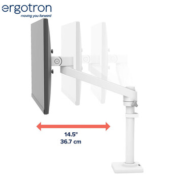 爱格升（Ergotron）NX显示器支架电脑支架桌面升降显示器支架臂免打孔34英寸显示器增高架45-669-216白色