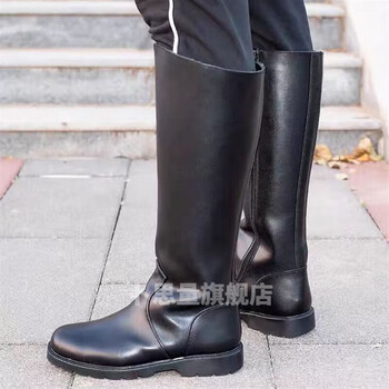 男女阅兵靴仪仗队长筒靴升旗手班护卫队马靴高筒骑士马术演出 黑色男