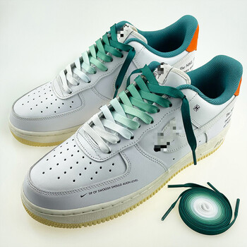 适配ni·ke耐··克aj·1空军一号af1男白绿橙薄荷绿橙渐变鞋带女 墨