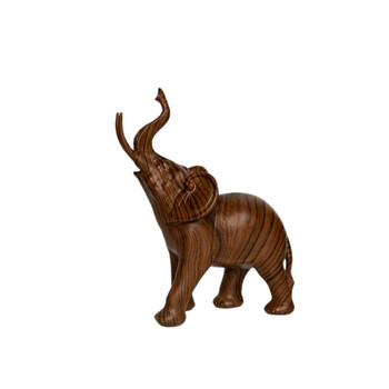 盎梓木纹树脂大象工艺品摆件家居客厅电视柜装饰品礼物