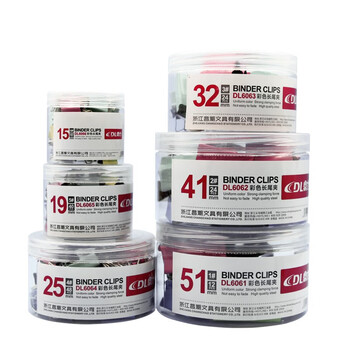鼎力（DL DINGLI）长尾夹彩色票夹金属文件夹子学生书夹子试卷夹办公用品文具办公室票夹燕尾夹 3#32mm24只装 DL6063
